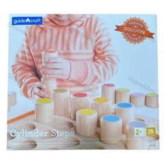 Guidecraft Cylinder Steps 26pc Wooden Sorting Educational Kids Toy Ages 2+ New