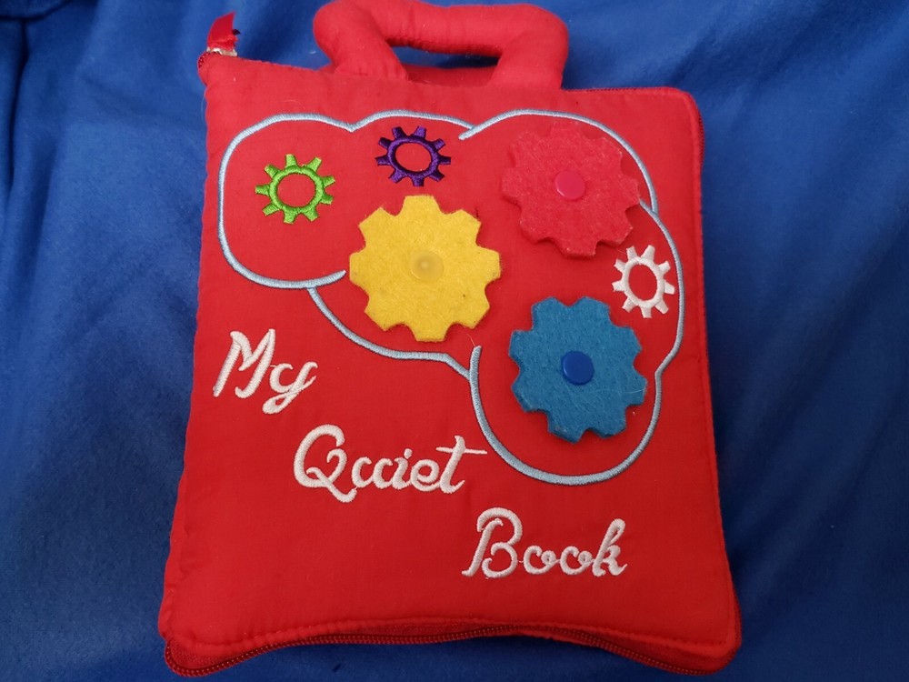 DEMOCA Red My Quiet Book Soft with Carrying Handle Basic Fine Motor Skills EUC