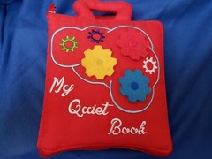 DEMOCA Red My Quiet Book Soft with Carrying Handle Basic Fine Motor Skills EUC