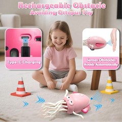 Dancing Octopus Toy with LED Lights & Music – Rechargeable Crawling Squid for To