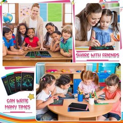 Zhehao 24 Pieces LCD Writing Tablet Doodle Board 8.5 Inch Colorful Reusable S…