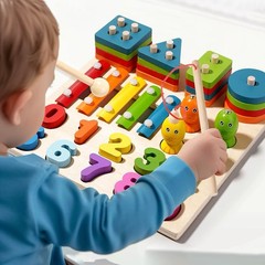 Montessori 4-in-1 Wooden Educational Toy Set For Toddlers