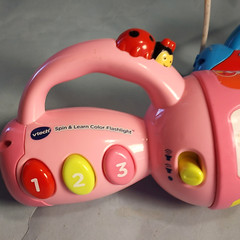 VTech 2- Spin and Learn Color Flashlights Red & Pink Lot of (2) w/Batteries EXC