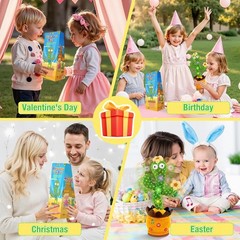 Dancing Talking Cactus Baby Toy, Mimicking Recording Toy Repeats What You Say…