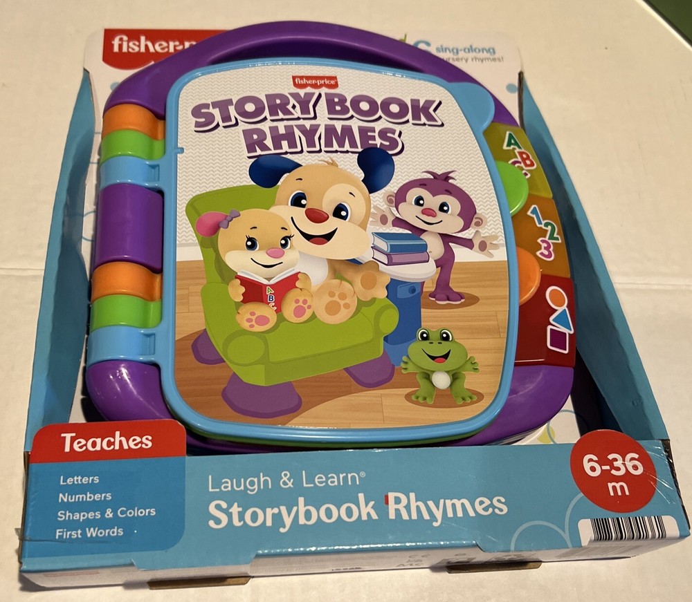 Fisher-Price Laugh and Learn Storybook Rhymes Book with Lights & Sounds Blue