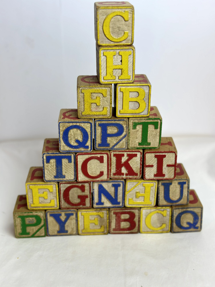 Educational 22 Wood Alphabet & Number Blocks, ABC Toy for Toddlers.