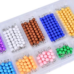 Montessori Math Toys Material for Toddlers 10 Sets of Colord Bead Chains 1-10