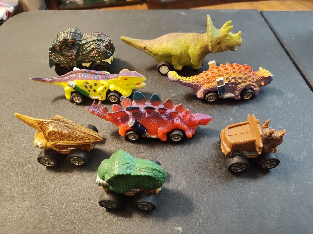 Mixed Lot Of 8 Dinosaur Toy Cars Dino Toys Unbranded Dino Cars 3 Small Wind Up