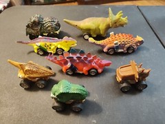 Mixed Lot Of 8 Dinosaur Toy Cars Dino Toys Unbranded Dino Cars 3 Small Wind Up
