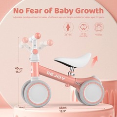 SEJOY Baby Balance Bike Toys 1-2 Years Old Boy Girl Toddler Gifts Walker Toddler