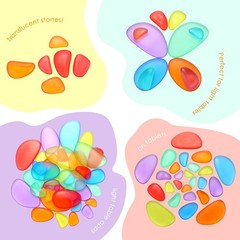 Rainbow Stacking Stones 144 Pcs 6 Colors Educational Toys for Preschool