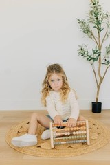 Brooklyn Neutral Boho Abacus – STEM Math Toddler Toy with Beads – Montessori