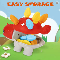 Toddler Dinosaur Shape Sorter Toy Montessori Color Peg Fine Motor Skills Puzzle
