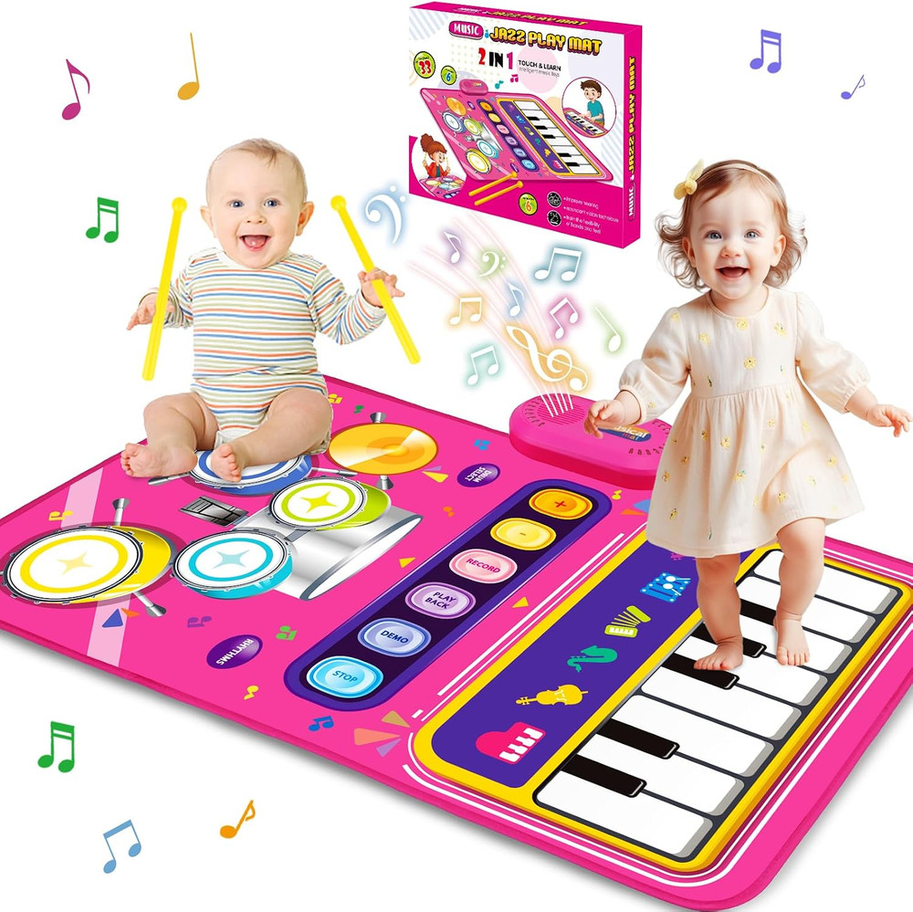 Toys for 1 Year Old Girl Gifts: Baby Piano Mat Toddler Toys Age 1-2 – 2 in 1 Pia