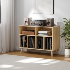 Cozy Castle Record Player Stand, Turntables Stand with Vinyl Record Storage