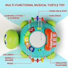 Baby Toys 6 to 12 Months, Tummy Time Toy for 12-18 Months, Musical Turtle Crawli