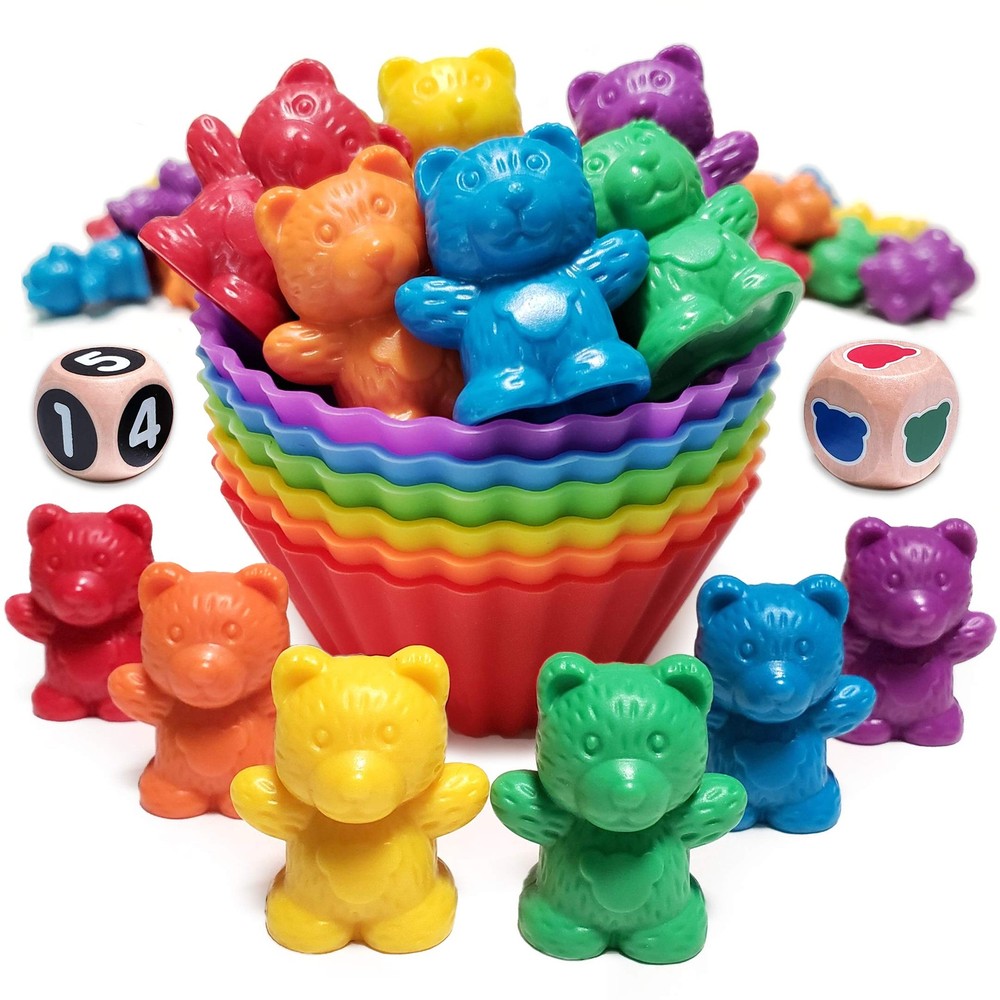 Deluxe Counting & Sorting Bears Game Set – Montessori Fine Motor Learning Jum…