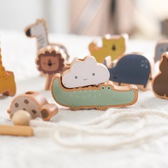 Baby Animal Threading Toys Wooden Stacking Toys Blocks Board Games Wooden