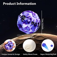 Extreme Super High Bouncing Ball Moon Shape, Improve Hand-Eye Coordination, Easy