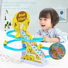 9 Electric Small Ducks Climbing Stairs Trackwith Flashing Lights & Music On/Off