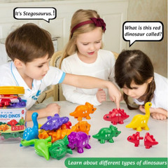 Dinosaur Matching Learning Toy with Storage Bucket for Kids Alphabet Style