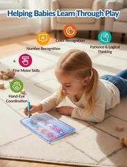 Compact Blue Color & Number Maze – Montessori Puzzle Board for Toddlers 3 +