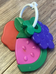 Vintage 1993 The First Years Hard N Soft Fruits Teething Toy Teether apple grape