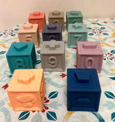 Soft Sensory Stacking Textured Numbered Educational Blocks Infants & Toddlers