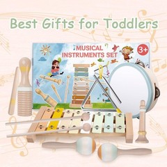 Baby Musical Instruments-Montessori Wooden Toys for Small, Neutral