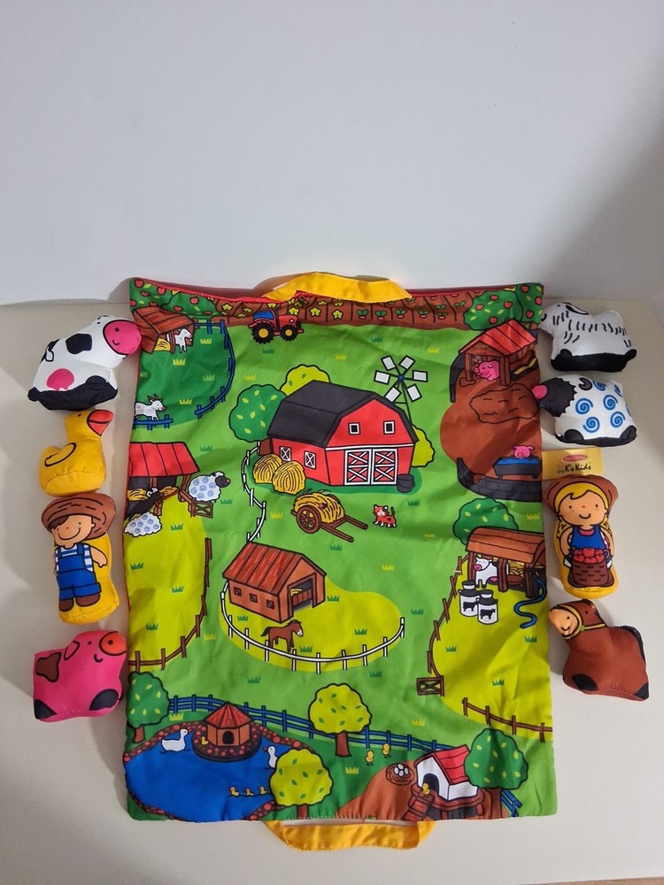 Melissa & Doug K’s Kids Take Along Farm Play Mat Carry Bag Soft Animals Rattles