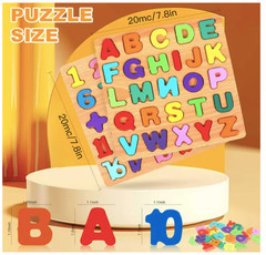 2 Pack Wooden Puzzles, Toddlers Alphabet Number Puzzles, ABC Learning Toys for K