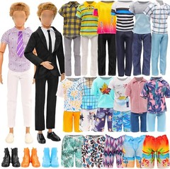 12 Items Doll Clothes for Boy Shoes Casual Wear Dolls Pants