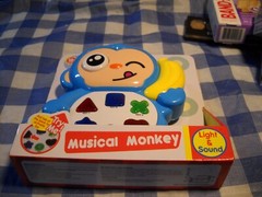 Musical Blue Monkey Instrument 18 Mos+ Lights Animal Sounds Music Infant Toys