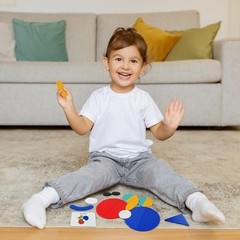 Wooden Shape Puzzles for Toddlers 3+ | Montessori Educational Toy | 36 Blocks &