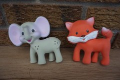INFANTINO Baby Squeaker Silicone Elephant Fox Go GAGA Squeeze & Teethe Set Lot