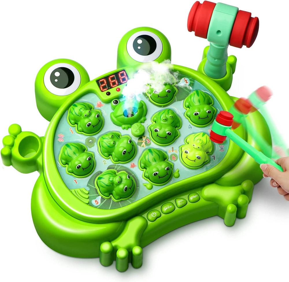 Toys for 2 3 4 5 Year Old Boy,Toddler Toys Age 2-4, Whack a Frog Game,With 5 Mod