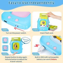Toddler Toys Talking Flash Cards for 1 2 3 4 5 6 Year Old Boy Girl Birthday Gift