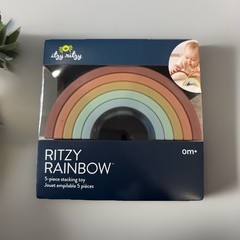 Itzy Ritzy Ritzy Rainbow Silicone Stacking Toy 5-Piece Montessori Baby New