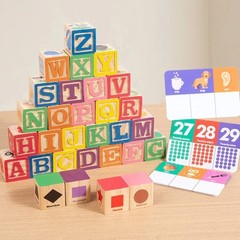 Wooden ABC Letters Building Blocks Learning Education Toys Kids gift