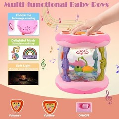Baby Toys 0-6 Months, Newborn Aquarium Ocean Rotating Projector Music Light…