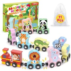 11 Pcs Magnetic Dinosaur Train Set Montessori Toys for 1 2 3 Years Old Toddlers