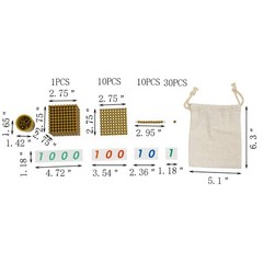 Montessori Math Beads Golden Beads Materials for Toddlers Learning Toys