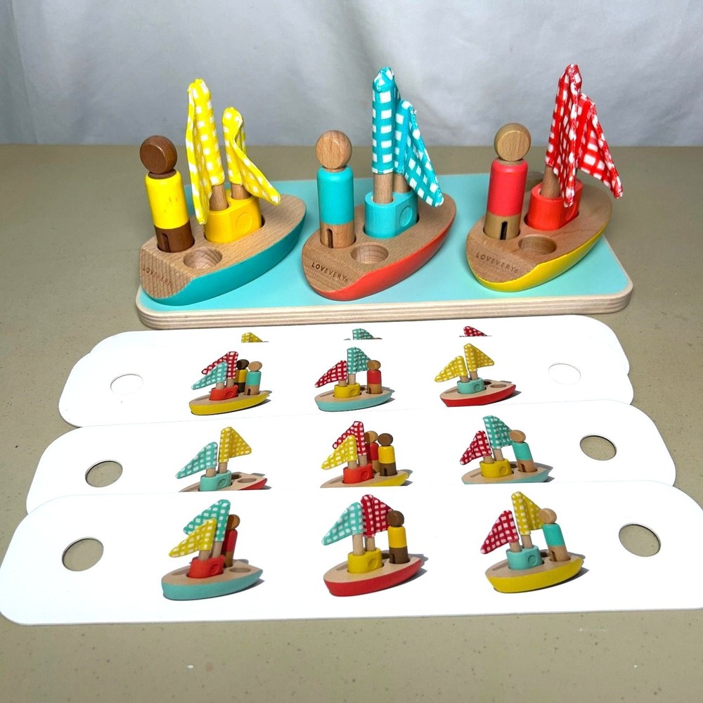 Lovevery Pattern Match Boats & Cards Set The Analyst Montessori Play Kit