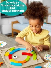 Montessori Wooden Puzzle Problem Solver Play Kit for Toddlers Pattern Blocks 3+