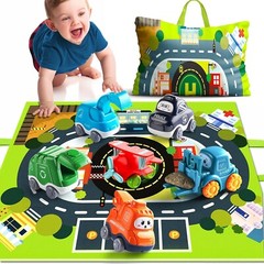 Car Toys for 1 Year Old Boy with Playmat/Storage Bag|12-18 Months Baby Truck Toy
