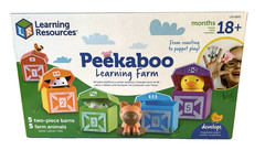 New-Learning Resources Peekaboo Farm Animals Counting Barns Finger Puppets Toys