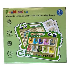 FunMission Dinosaur Magnetic Color Number Maze Drawing Board 3+ Open Box New