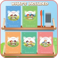 Magic Practice Copybook Set Reusable Writing Books for Kids 5 Pack with Pens