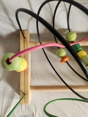 IKEA MULA Bead Rollercoaster featuring Colorful Wooden Beads on Wire Tracks