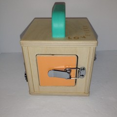 LOVEVERY Montessori Learning Toy Wooden Lock Latches Busy Box
